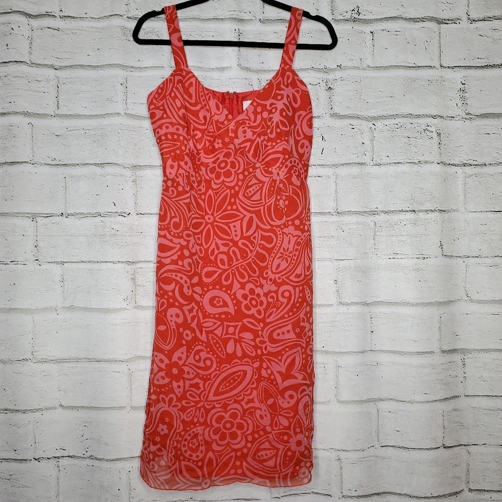 NEW Anna Sui for Anthropologie Floral Silk Dress 4 Red Mini lined